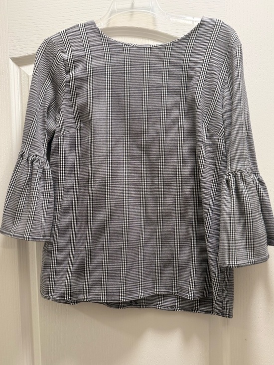 Calvin Klein Tops - Calvin Klein Black and White Plaid Bell Sleeve Blouse